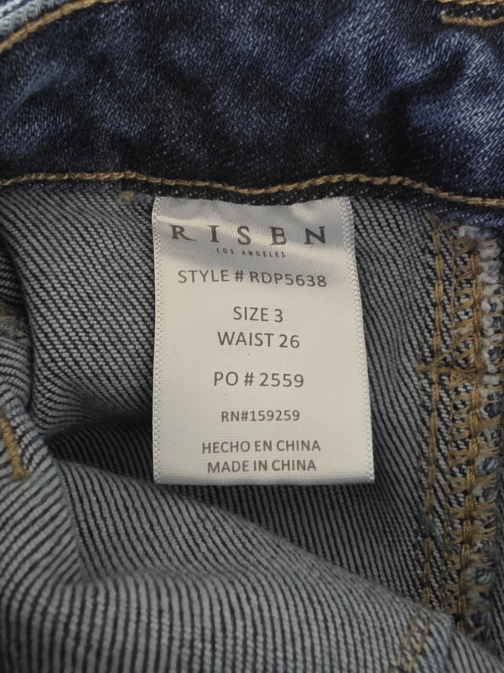 Risen Cargo Wide Leg Jeans Medium Wash High Waist Stretchy Denim Juniors Size 3 - Picture 10 of 11